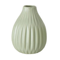 VASE Esko grün gestreift - Grün, Keramik (12cm) - Boltze Home