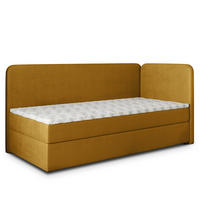 BOXBETT GINA 90x200 cm mit Matratze und Topper, H2+H3 - Gelb - Gelb, Holz (90/200cm) - MASSENO