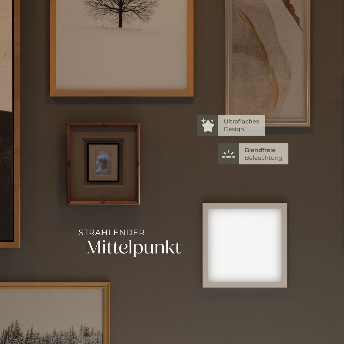 LED-PANEEL Lucerna, vielseitige Einsatzmöglichkeiten, weiß - Weiß, Textil (29.5/29.5/3.4cm) - tectake