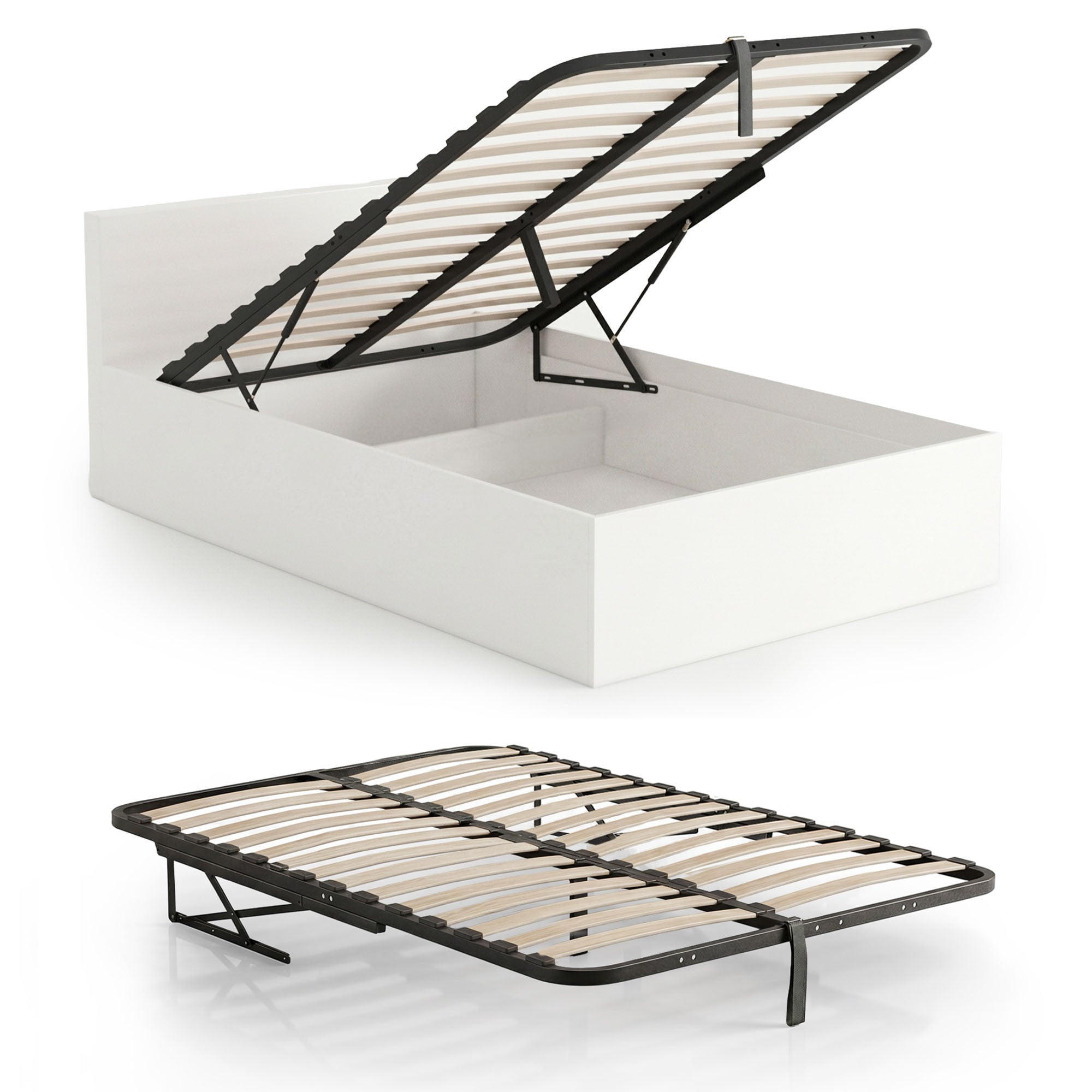 LATTENROST 100x200 cm - Schwarz, Holz/Metall (100/200cm) - Akord