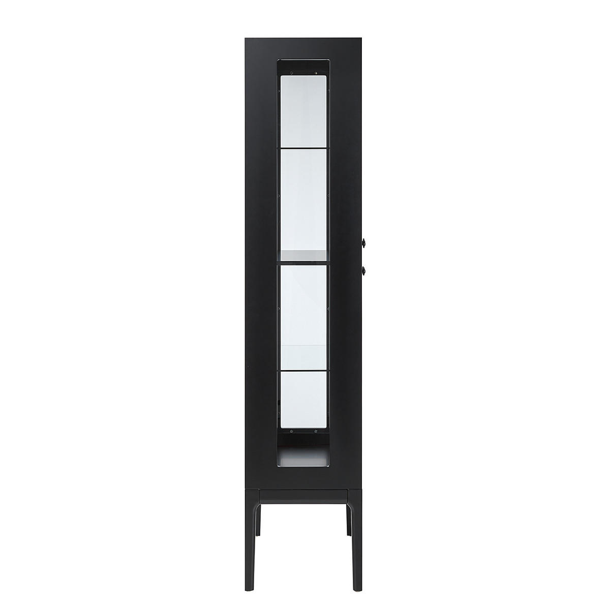VITRINENSCHRANK - Holzwerkstoff / Glas - Schwarz/Weiß, Holz/Holzwerkstoff (80/190/40cm) - home24
