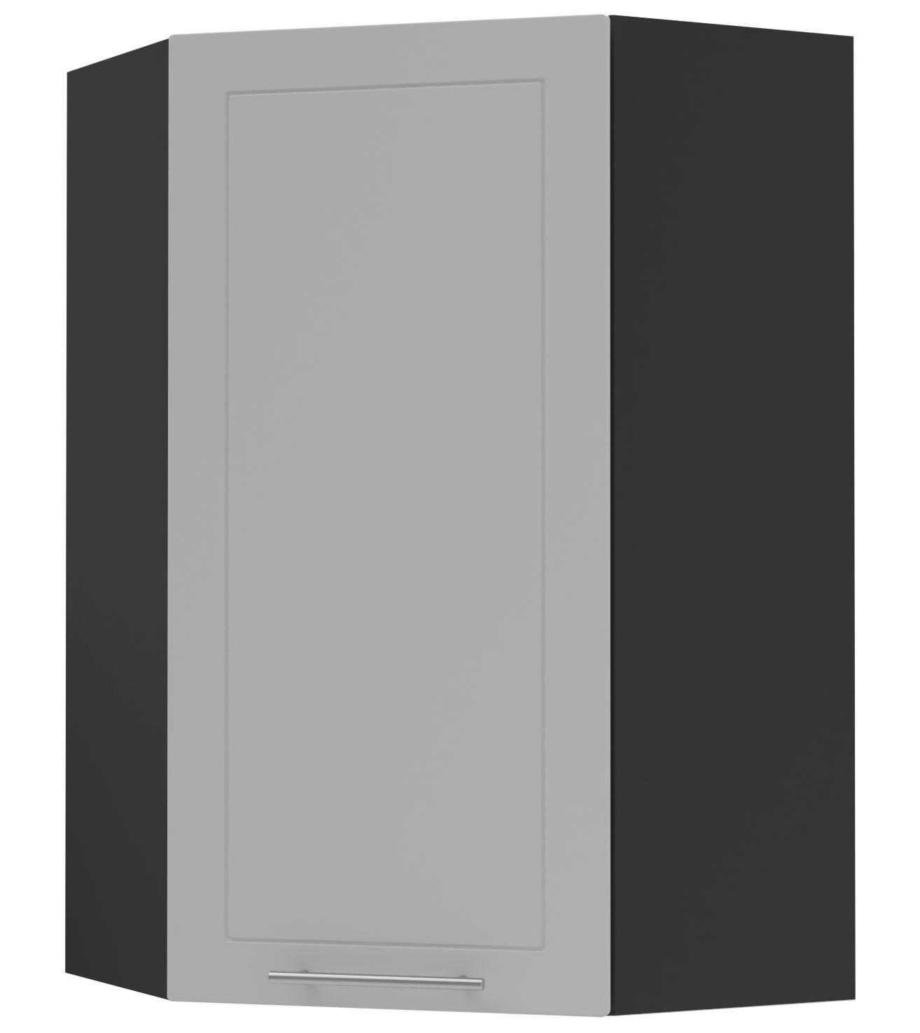 KÜCHENHÄNGESCHRANK Kvantum W4/10/60 Dust Grey Matt / Schwarz Matt 60 / 60 / 96cm - Schwarz/Grau, Holz/Holzwerkstoff (60/96/60cm) - Feldmann-Wohnen