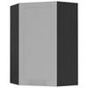 KÜCHENHÄNGESCHRANK Kvantum W4/10/60 Dust Grey Matt / Schwarz Matt 60 / 60 / 96cm - Schwarz/Grau, Holz/Holzwerkstoff (60/96/60cm) - Feldmann-Wohnen