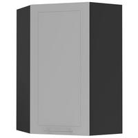 KÜCHENHÄNGESCHRANK Kvantum W4/10/60 Dust Grey Matt / Schwarz Matt 60 / 60 / 96cm - Schwarz/Grau, Holz/Holzwerkstoff (60/96/60cm) - Feldmann-Wohnen