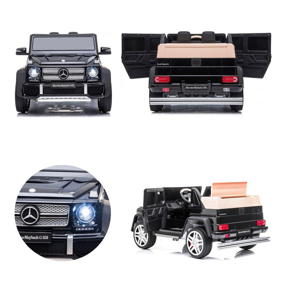 ELEKTROAUTO Maybach G650 black Fernbedienung Bluetooth Kofferraum - Schwarz, Kunststoff (110/62/52cm) - Chipolino