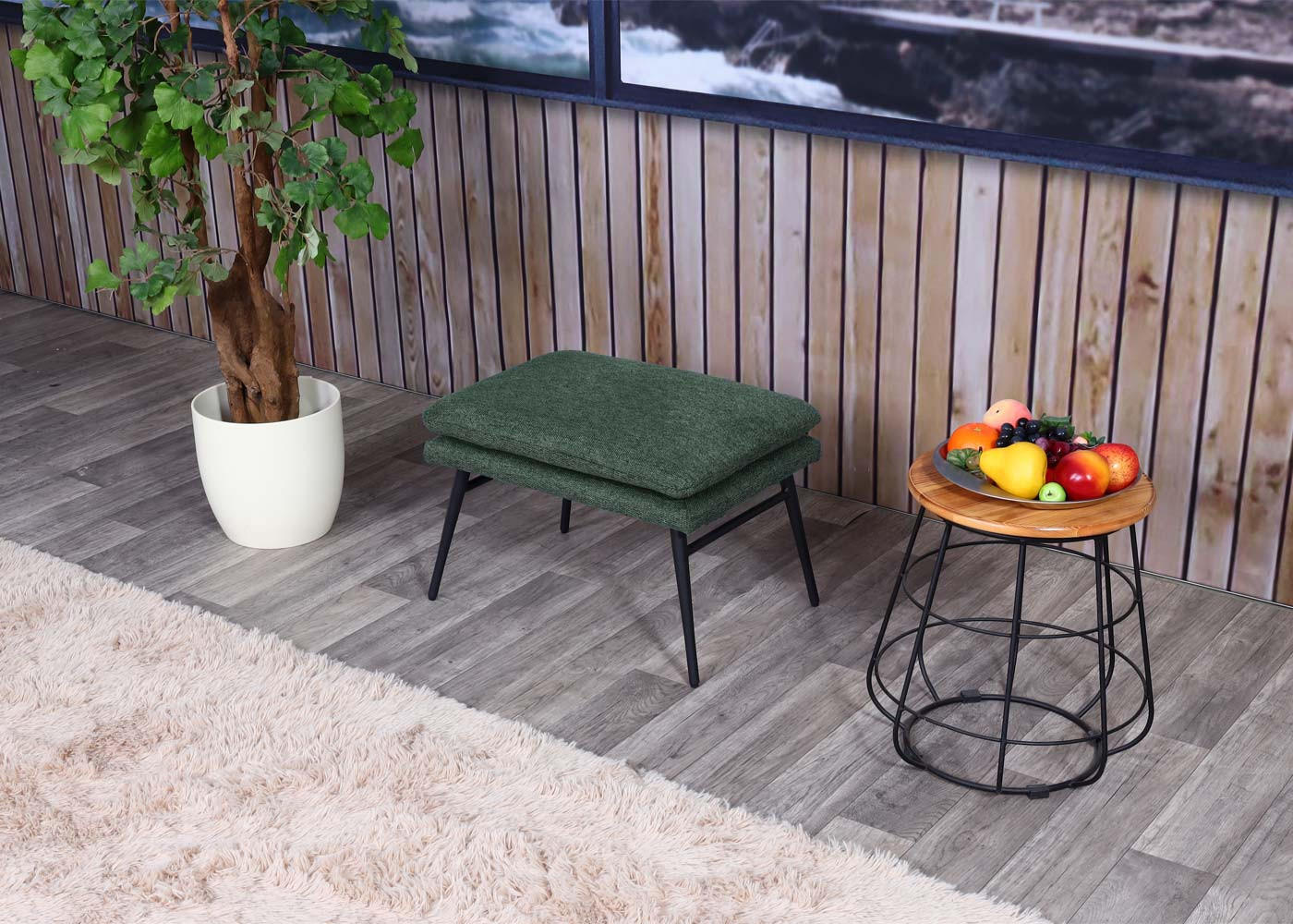 HOCKER Grün - Grün, Textil (56/38/40cm) - MCW
