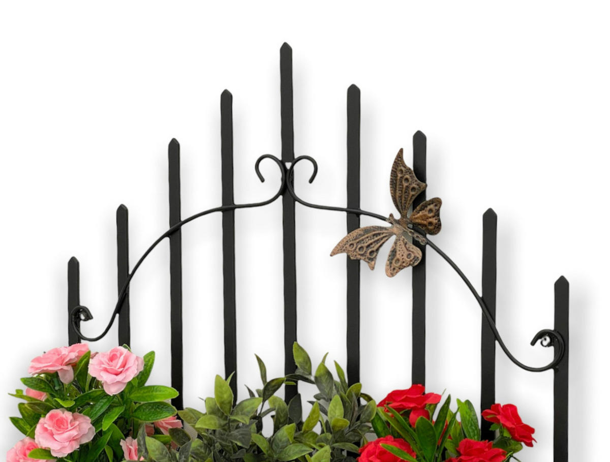 WANDBLUMENHALTER Metall Schwarz 50 cm 96237 - Schwarz, Metall (50/52/18cm) - DanDiBo