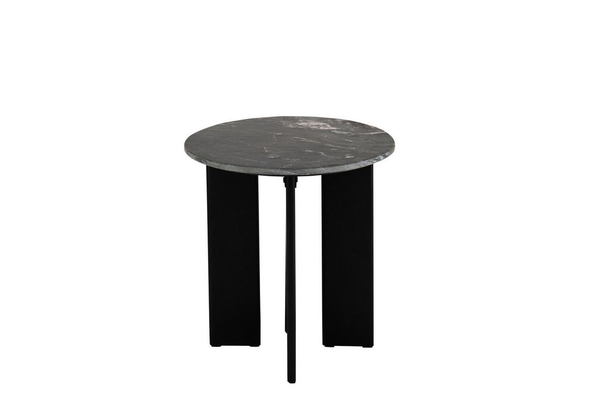 BEISTELLTISCH MATHILDE MARMOR - Schwarz, Stein (50/50/50cm) - J-Line