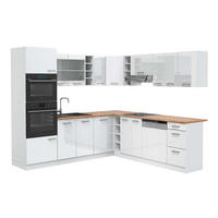 ECKKÜCHE R-Line Weiß Hochglanz/Weiß 237 x 247 cm, AP Eiche - Weiß Hochglanz/Weiß, Holzwerkstoff (247/81.6/60cm) - Vicco