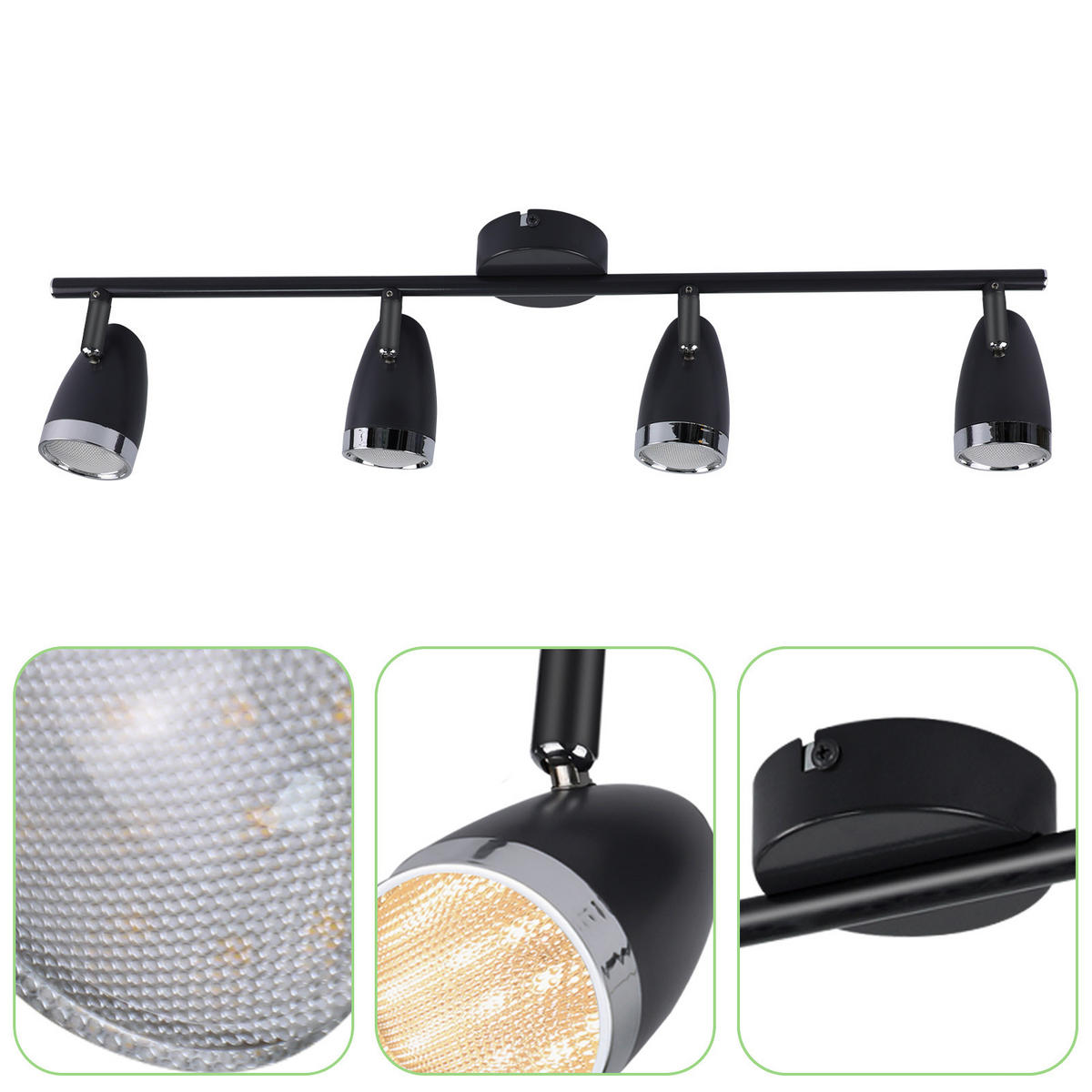 DECKENSTRAHLER Strahlstein 15.5/80/60 cm - Grau, Kunststoff (60/15.5/80cm) - ZMH