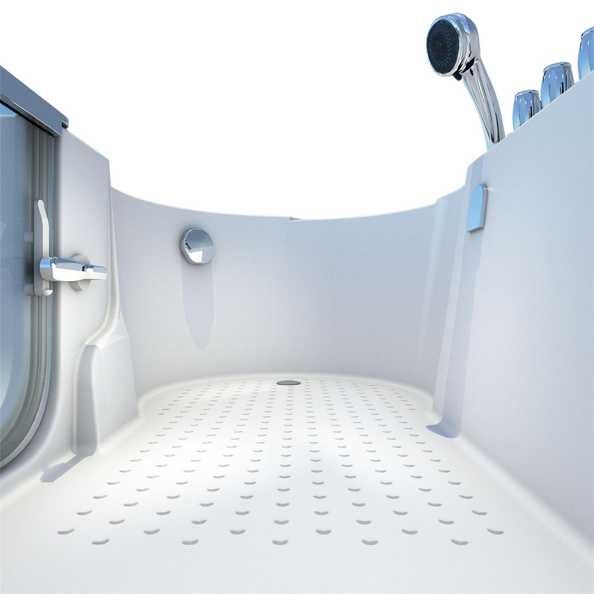 SENIORENBADEWANNE mit Tür S12-TH-R 85x170cm - Weiß, Glas/Kunststoff (170/60/85cm) - AcquaVapore by Sandra Jentho