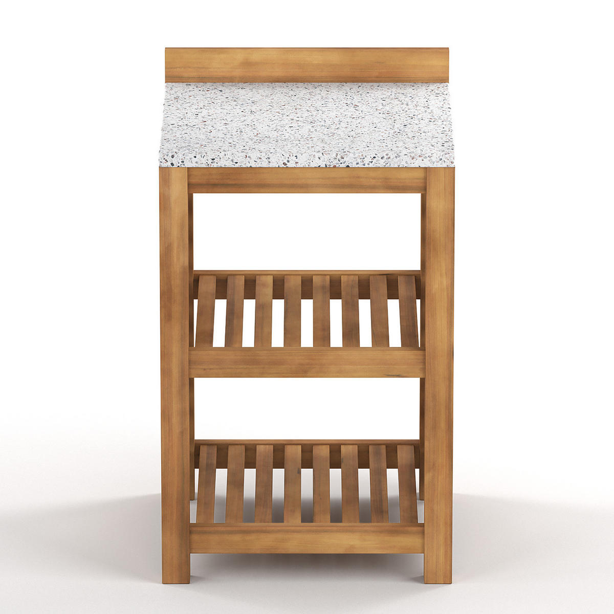 GARTENKÜCHENREGAL - Akazie massiv - Beige - Beige, Holz (52/86/52cm) - home24