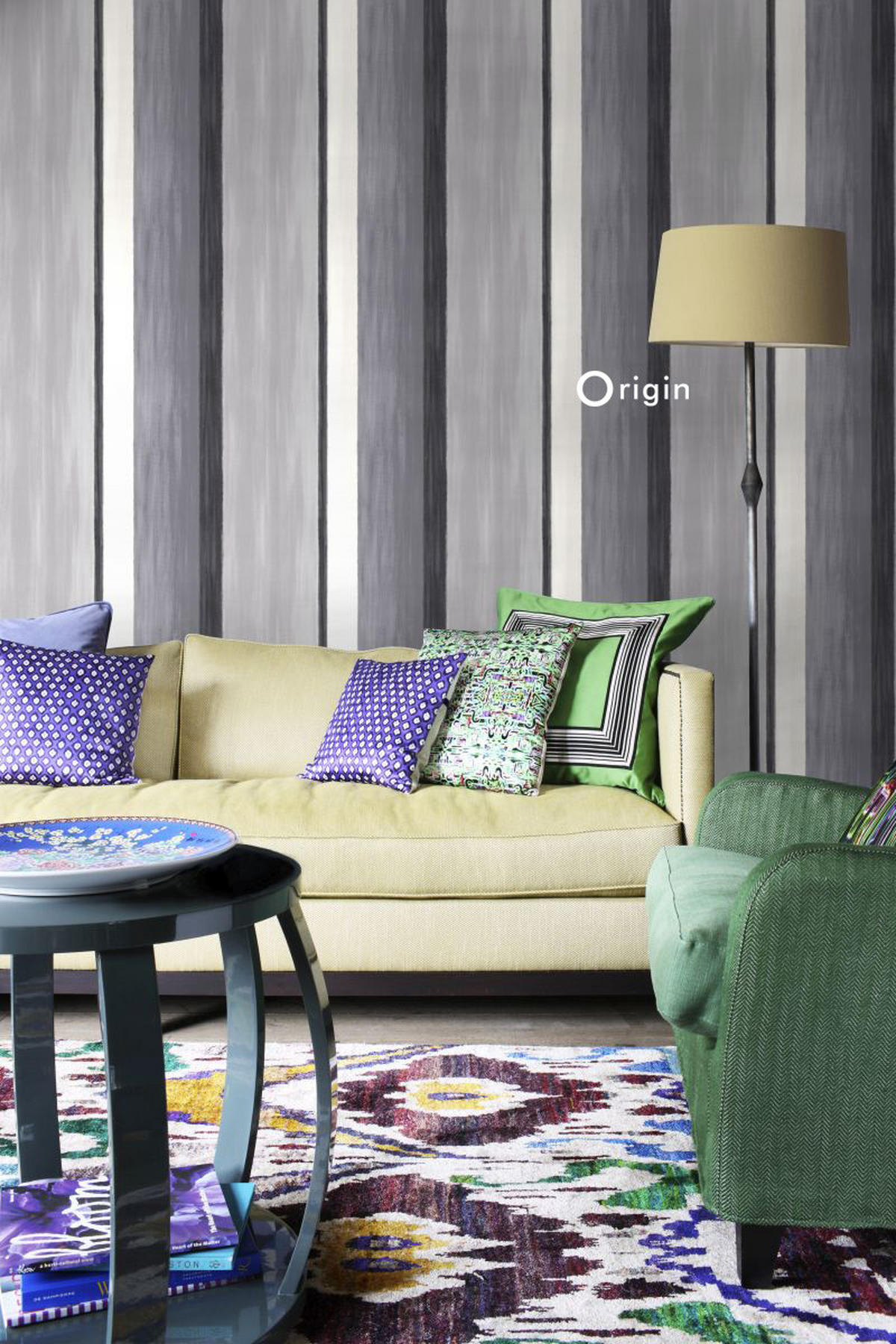 TAPETE Streifen 53 cm x 10.05 m - Schwarz, Papier (53/1000cm) - Origin Wallcoverings