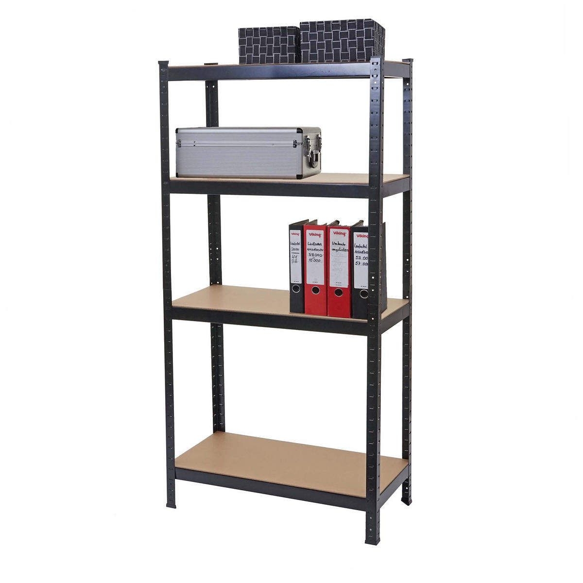 SCHWERLASTREGAL Schwarz, Braun - Schwarz/Braun, Metall (80/160/40cm) - MCW