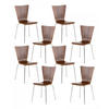 BESUCHERSTUHL 8er Set Holz walnuss - Walnussfarben, Holz/Metall (43/84/50cm) - CLP