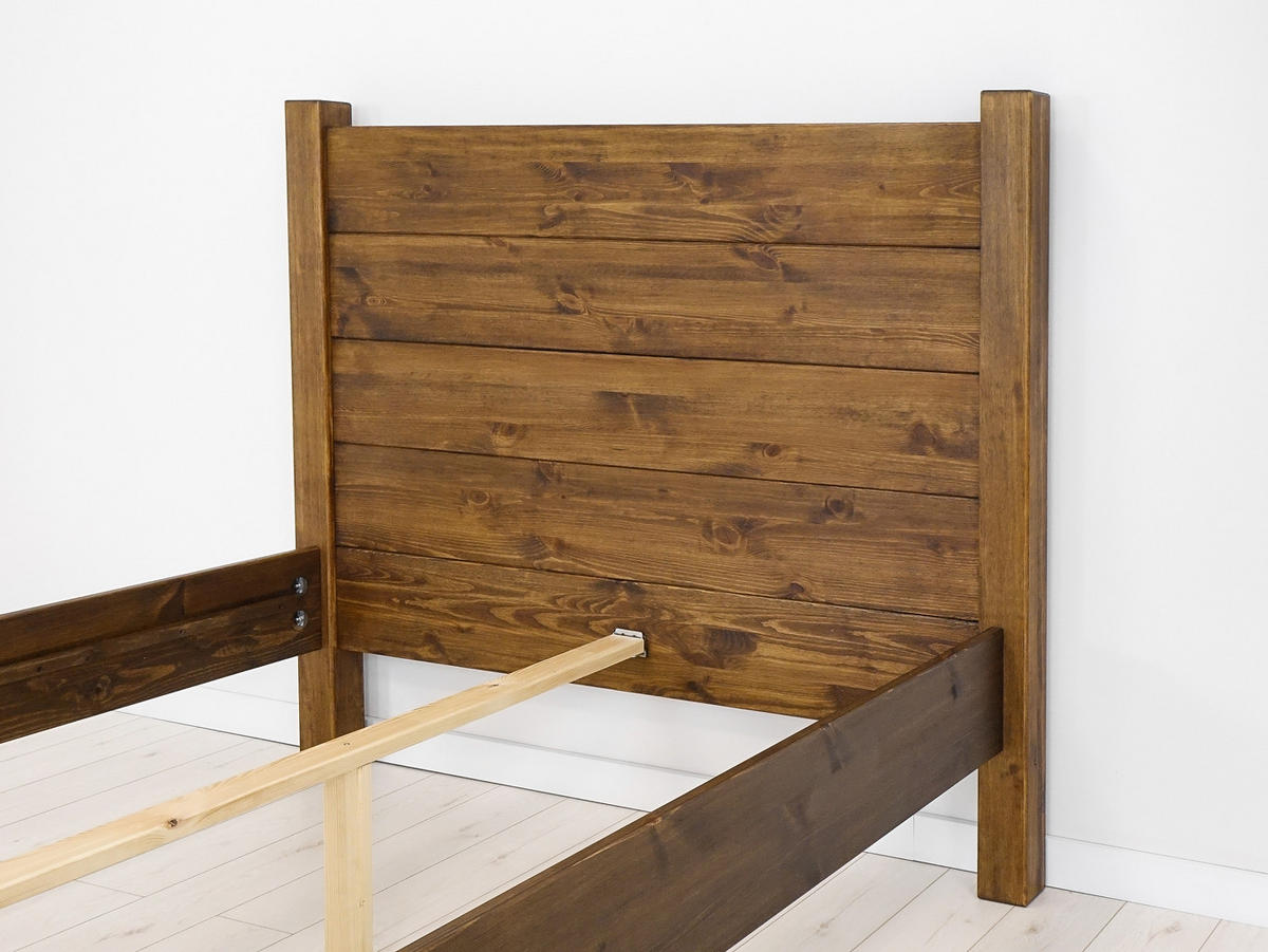 BETT aus Massivholz Rustyk Dobromir 140x200 - Dunkelbraun, Holz (140/200cm) - Seart