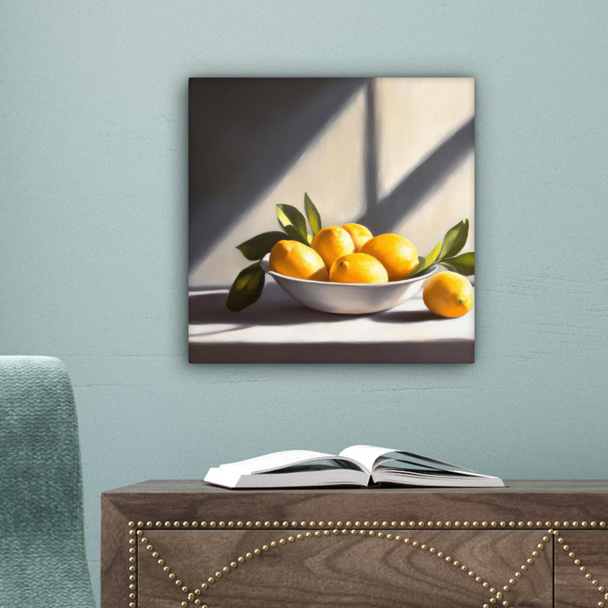 LEINWANDBILD Zitronen - Stilleben - Gelb 20x20 cm - Gelb, Textil (20/20cm) - MuchoWow