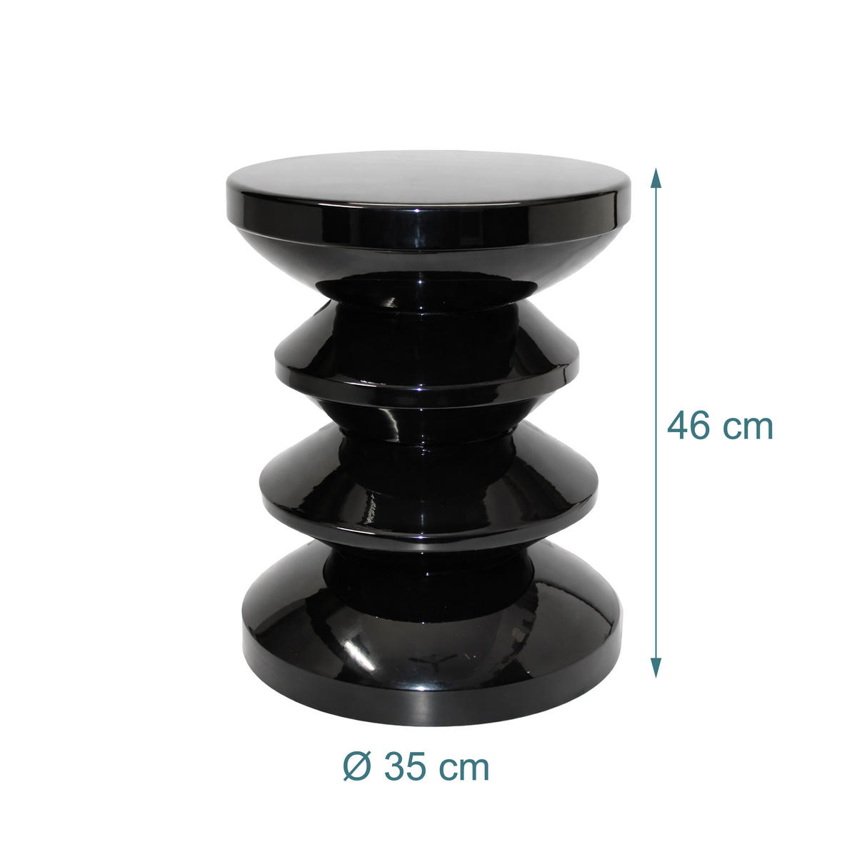 STRANSKA miza - črna, kovina (35/35/46cm) - Relaxdays