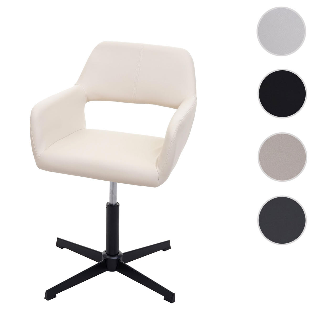 HOMEOFFICE-BÜROSTUHL Cremeweiß - Weiß, Textil (65/89/65cm) - MCW