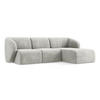 ECKSOFA Rechts Chenille Stoff Grau - Hellgrau/Schwarz, Holzwerkstoff/Kunststoff (248/166cm) - Makamii