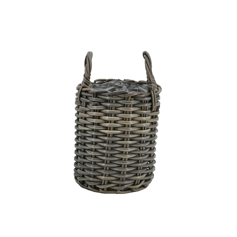 PFLANZKORB 35 cm, Rattan, Grau - Grau, Kunststoff (35cm) - dasmöbelwerk
