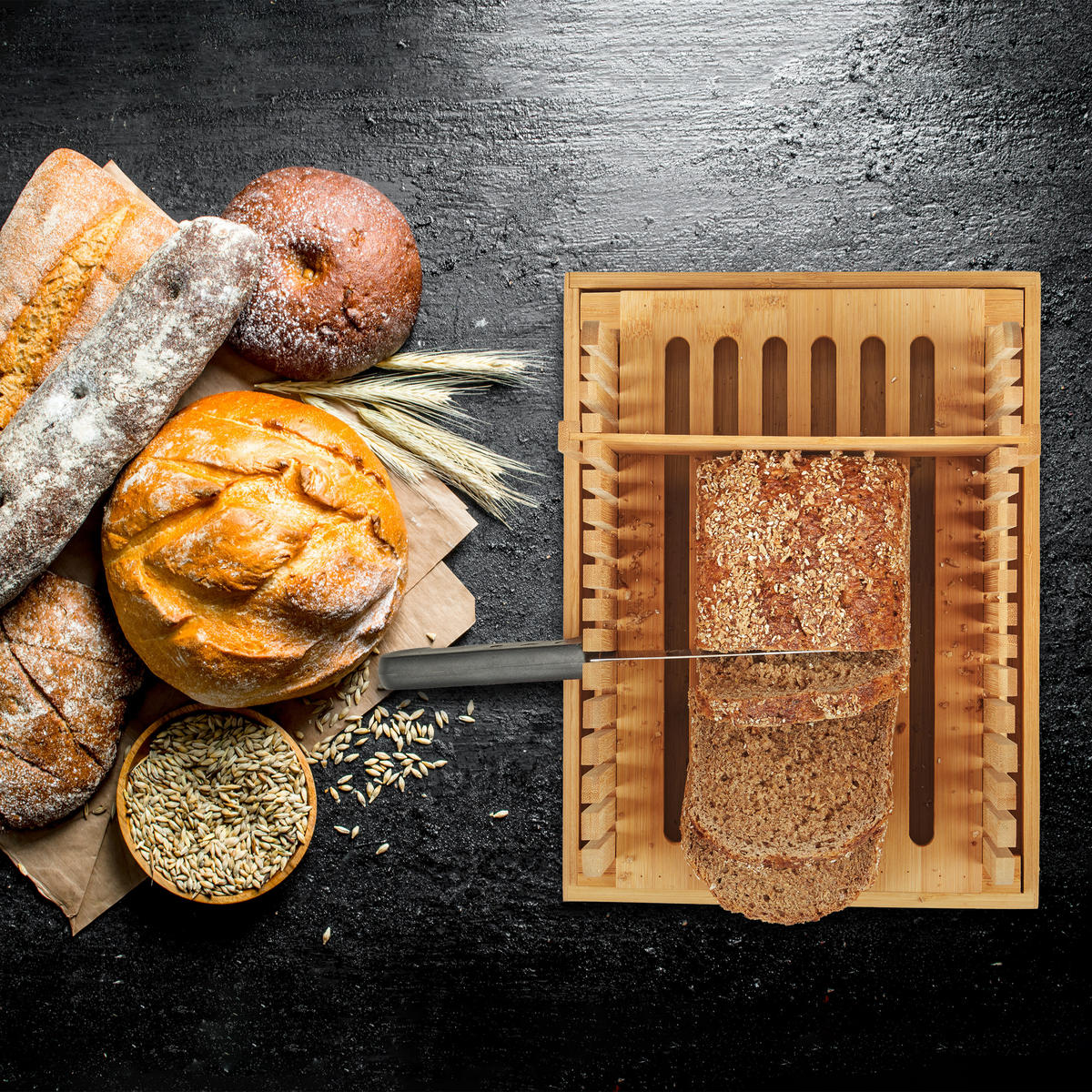 BROTSCHNEIDEHILFE - Hellbraun, Holz (23.5/31.5cm) - Relaxdays