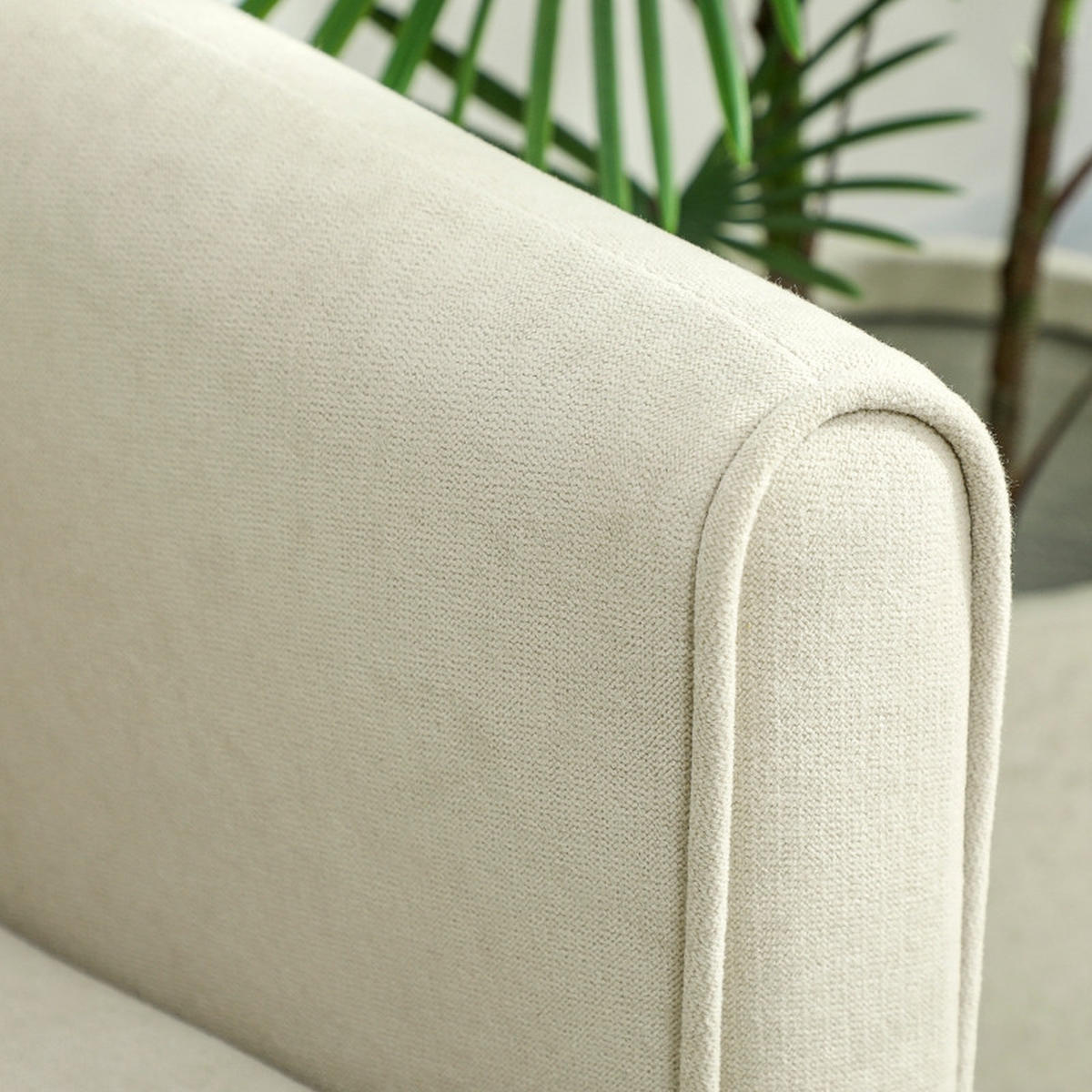2-SITZER-SOFA mit Schaumstoffpolsterung 124/73/92 cm Creme - Creme, Metall (73/92/124cm) - Redom