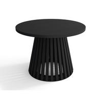 TISCH Schwarz Rund Holzlamellen - Schwarz, Holz (1/1/49cm) - Sepro Meble