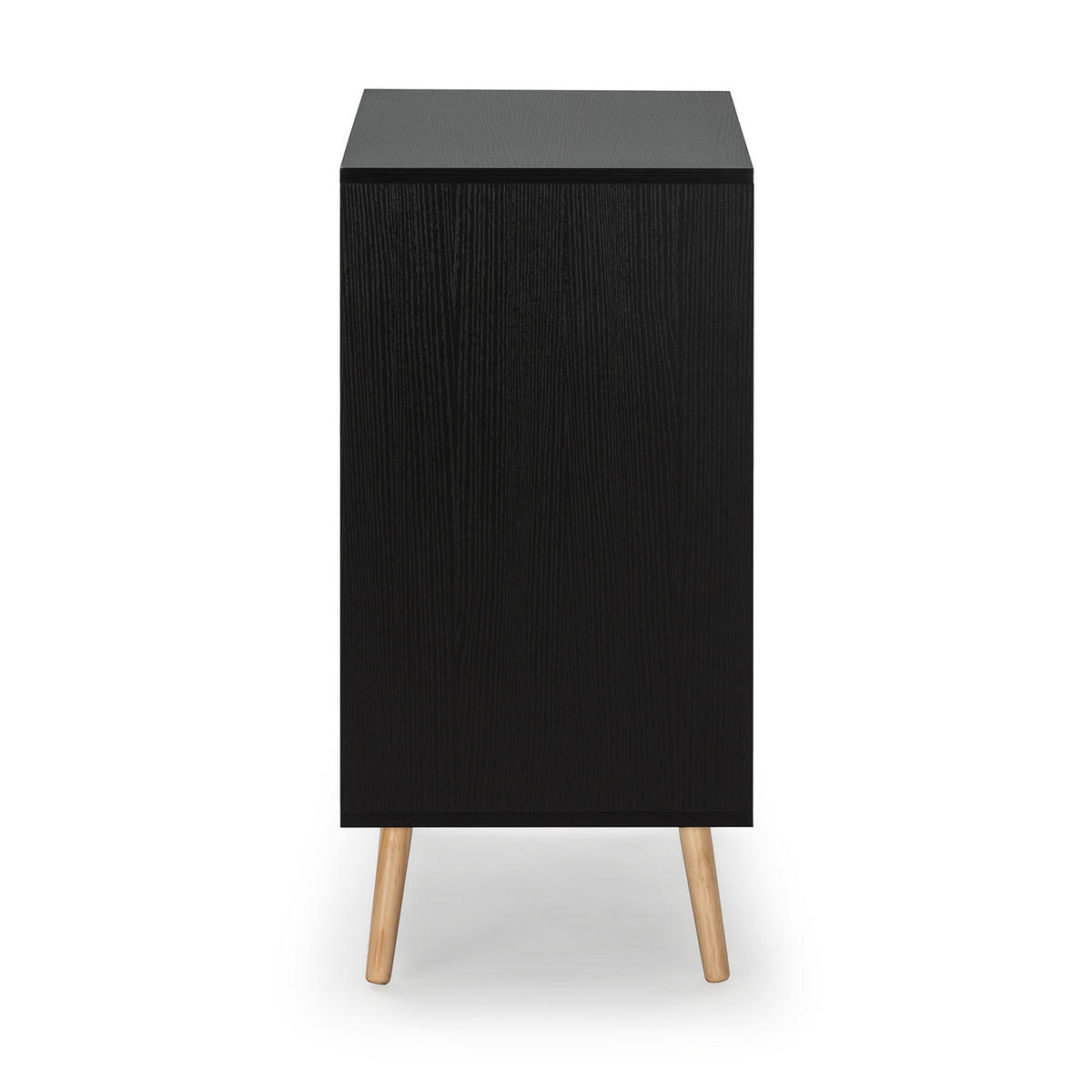 KOMMODE 80/80/40 Apolo 3 Schubladen - Schwarz, Holzwerkstoff (80/80/40cm)