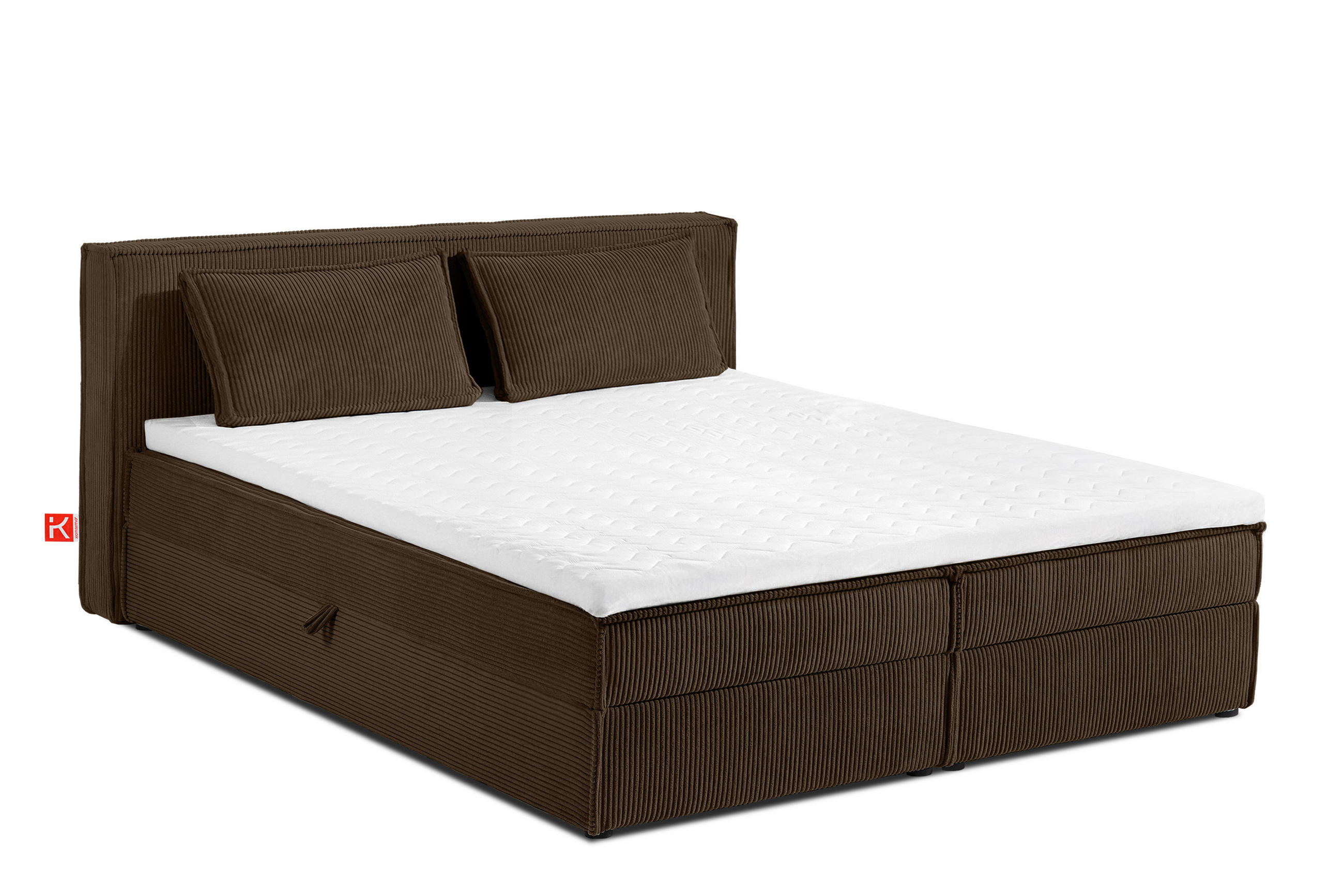 BOXSPRINGBETT ROTI mit Stauraum, dunkelbraun - Dunkelbraun/Schwarz, Holz/Holzwerkstoff (180/200cm) - KONSIMO®
