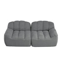 2-SITZER SOFA aus granuliertem Fleece, frameless in Muschelform ohne Montage - Grau, Textil (210/79/104cm) - Urban Meuble