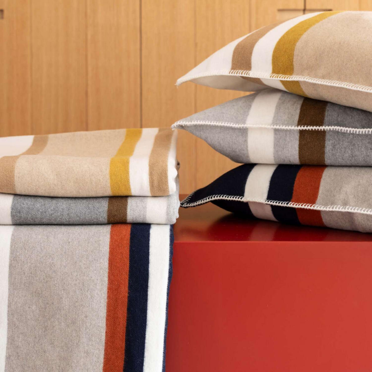 JACQUARD-KISSEN Vivaraise - Recycelter Stoff PERLE, 40 x 65 cm - Beige, Textil (40/65cm) - Vivaraise