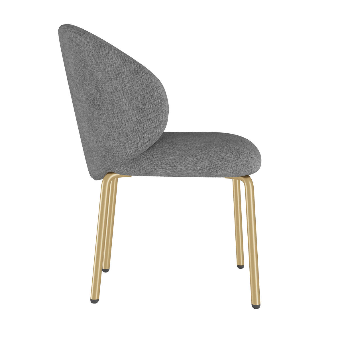 STUHLSET, 4 Stühle, Chenille, Goldbeine, Grau - Grau, Textil (47.5/74/56cm) - FLIEKS