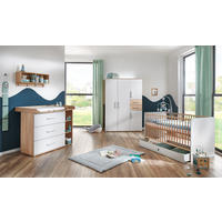 BABYZIMMER SET Elina 5-tlg. - Eichefarben/Silberfarben, Holz/Holzwerkstoff (1/1/1cm) - arthur berndt
