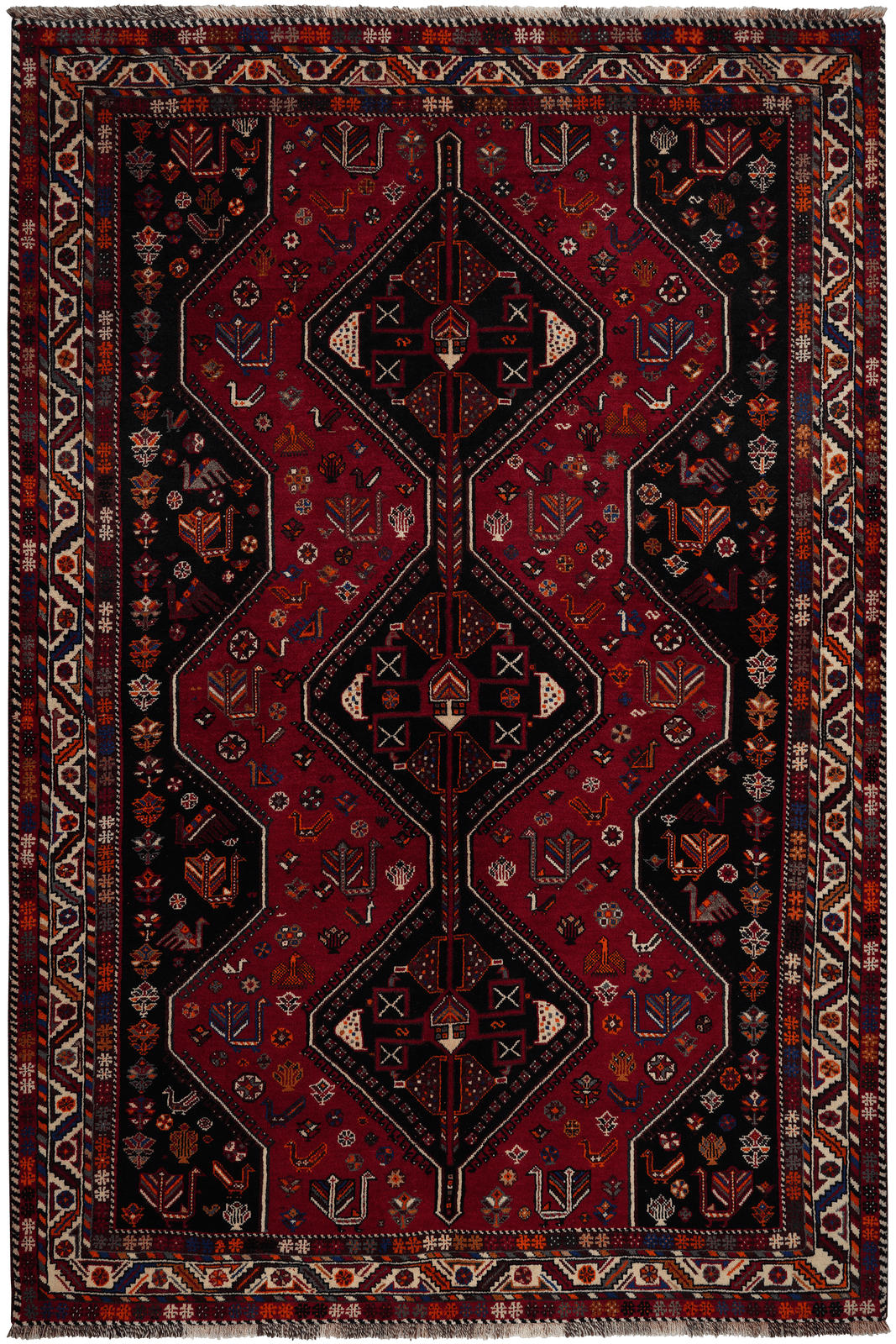 ORIENTTEPPICH handgeknüpft Gashgai Rot 268/177 cm Schurwolle - Rot, Textil (177/268cm) - Looma