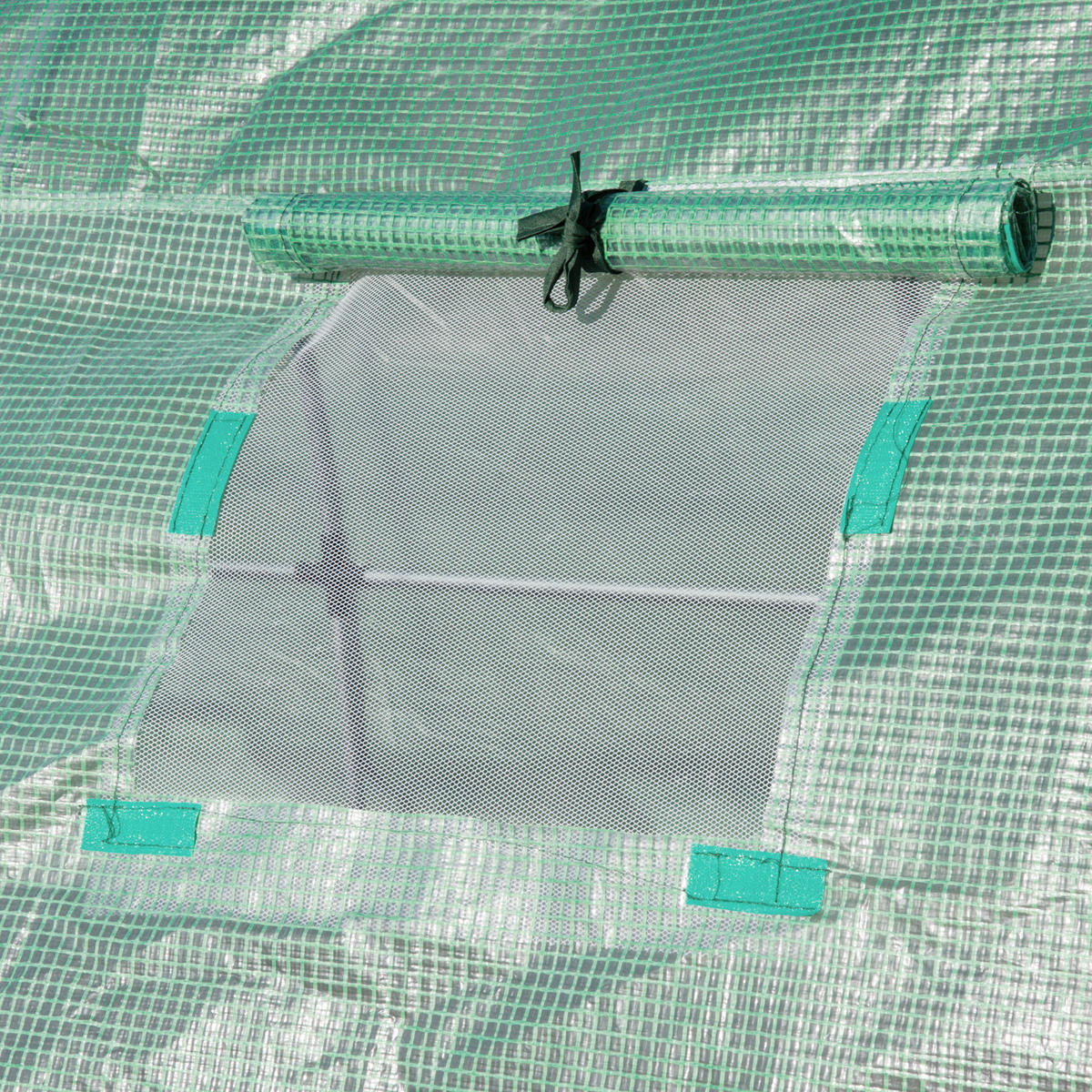 GEWÄCHSHAUSFOLIE DE-05747 3x6 m, mit Rolltür & 12 Fenstern Grün - Grün, Kunststoff (300/200/600cm) - ComfortXL