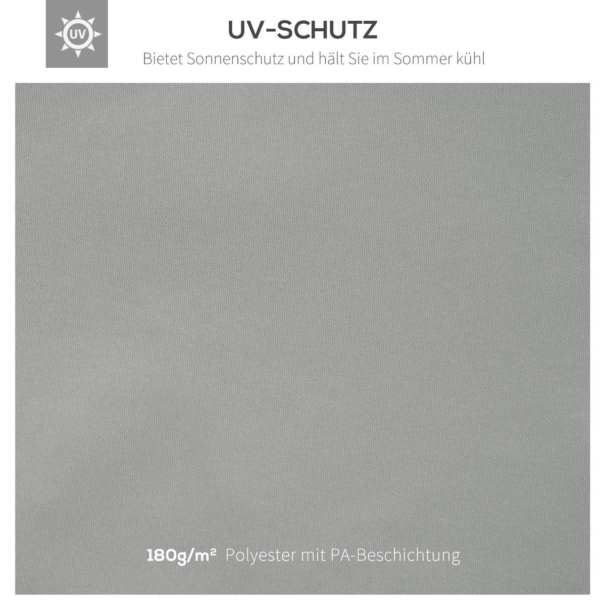 PAVILLON-ERSATZDACH aus Polyester 4x3 m in Hellgrau mit Doppeldach - Hellgrau, Textil (300/20/400cm) - Modfu