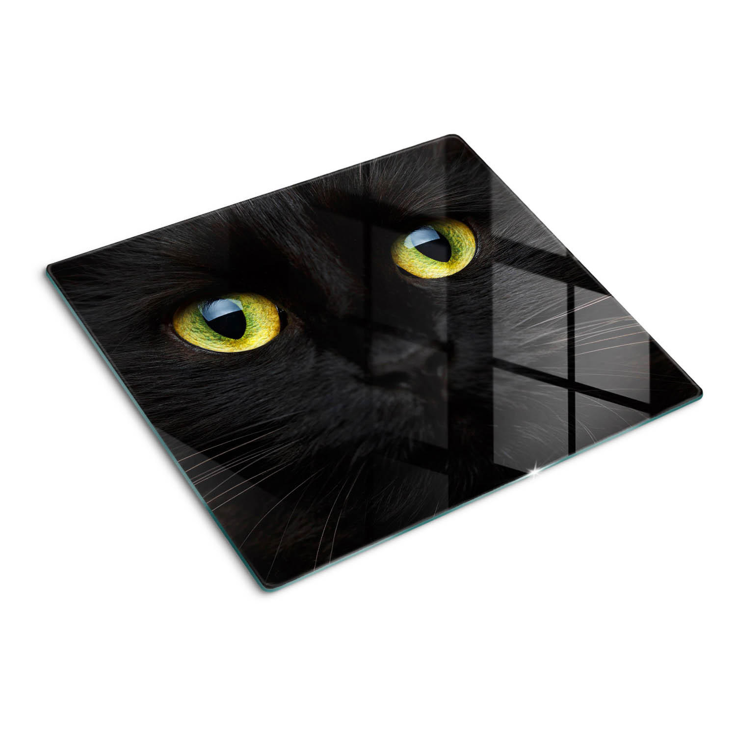 GLASPLATTE 60x52 cm Katzenaugen - Hellgrau/Schwarz, Glas (60/52cm) - TULUP