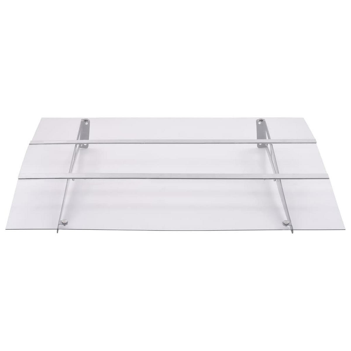 TÜRVORDACH Silbern Und Transparent 150/90 Cm Pet - Transparent, Kunststoff (150/90cm) - vidaXL