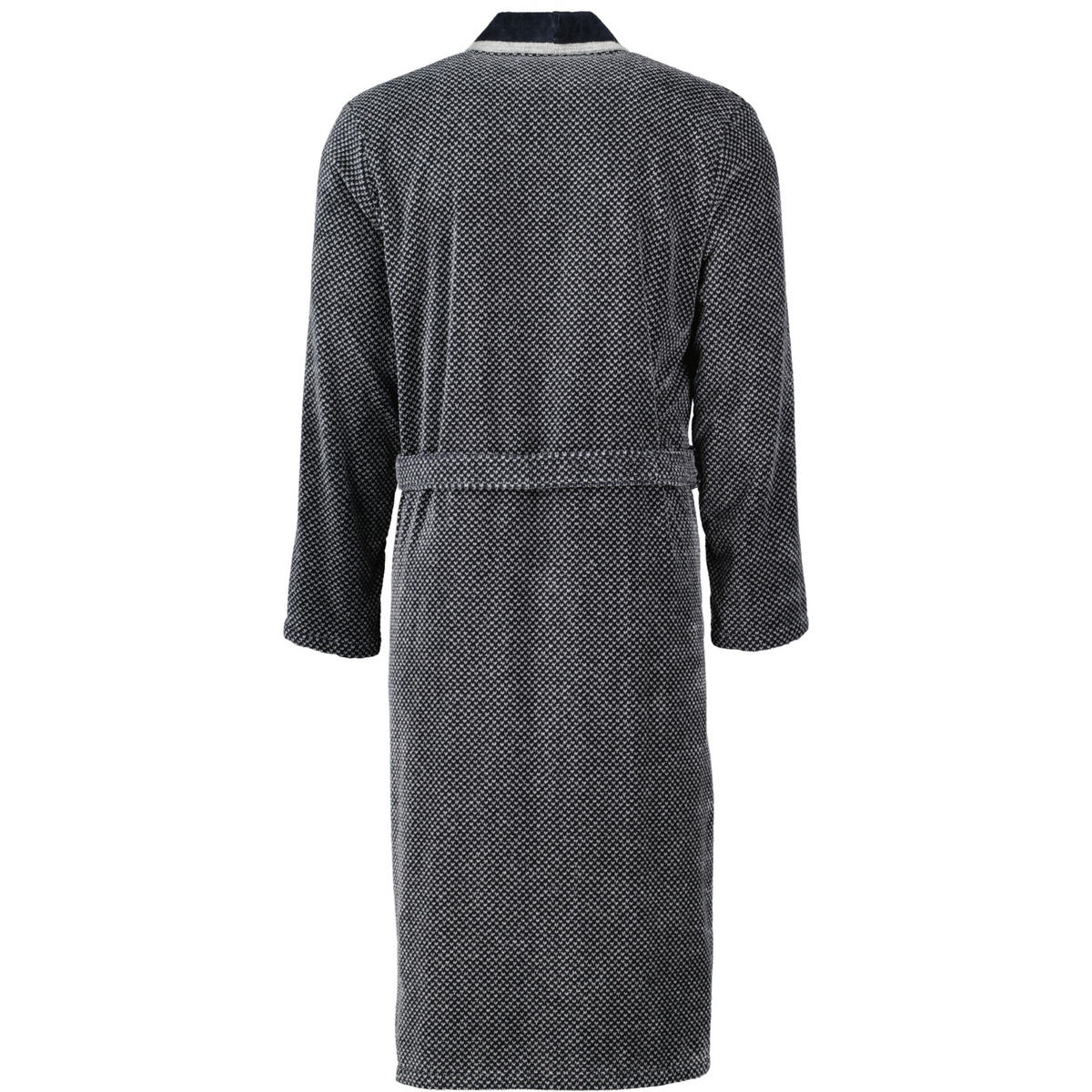 BADEMANTEL HERREN KIMONO 4839 SILBER-SCHWARZ - 79 - Grau, Textil (XLnull) - Cawoe