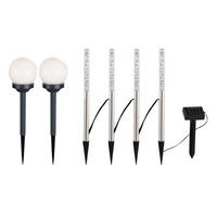 LED AUSSENLEUCHTE Edelstahl Silber 6er Set - Silberfarben, Kunststoff (2/2/48cm) - Globo Lighting