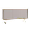 KOMMODE Torina Kaschmir, Türkommode mit Goldbeine - Kaschmir/Goldfarben, Holzwerkstoff/Metall (150/80/40cm) - Bettso