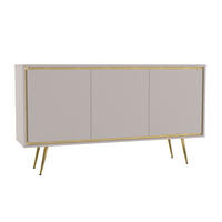 KOMMODE Torina Kaschmir, Türkommode mit Goldbeine - Kaschmir/Goldfarben, Holzwerkstoff/Metall (150/80/40cm) - Bettso