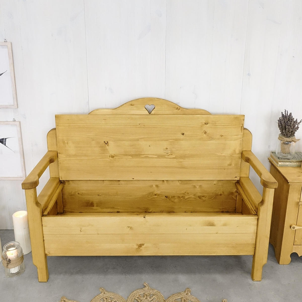 SITZBANK aus Massivholz MEXICANA - Honig, Holz (134/100/51cm) - Seart