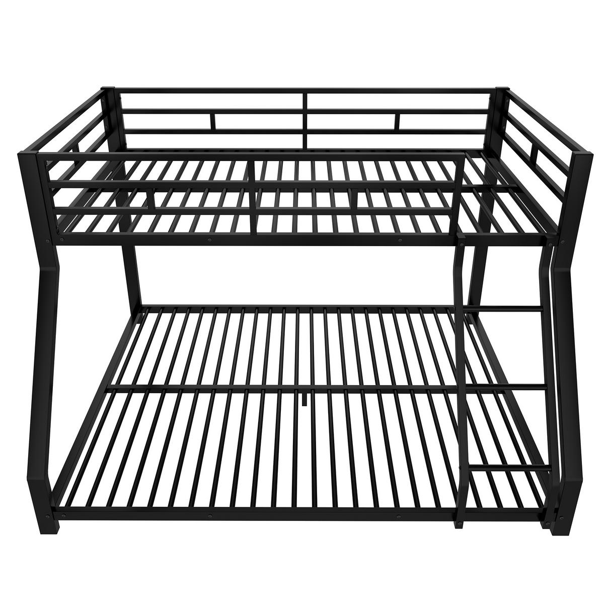 ETAGENBETT 90x200cm + 140x200cm Schwarz Metall EN747 zertifiziert - Schwarz, Metall (140/200cm) - FLIEKS