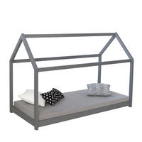 HAUSBETT 80/160 Grau - Grau, Holz (166/137/87cm) - Homestyle4u