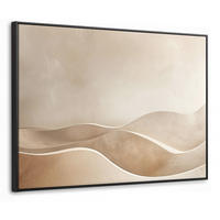 LEINWAND Bilder mit Rahmen - Beige - Natur - Abstrakt - Modern - 100x70 - Beige, Textil (100/70cm) - MuchoWow
