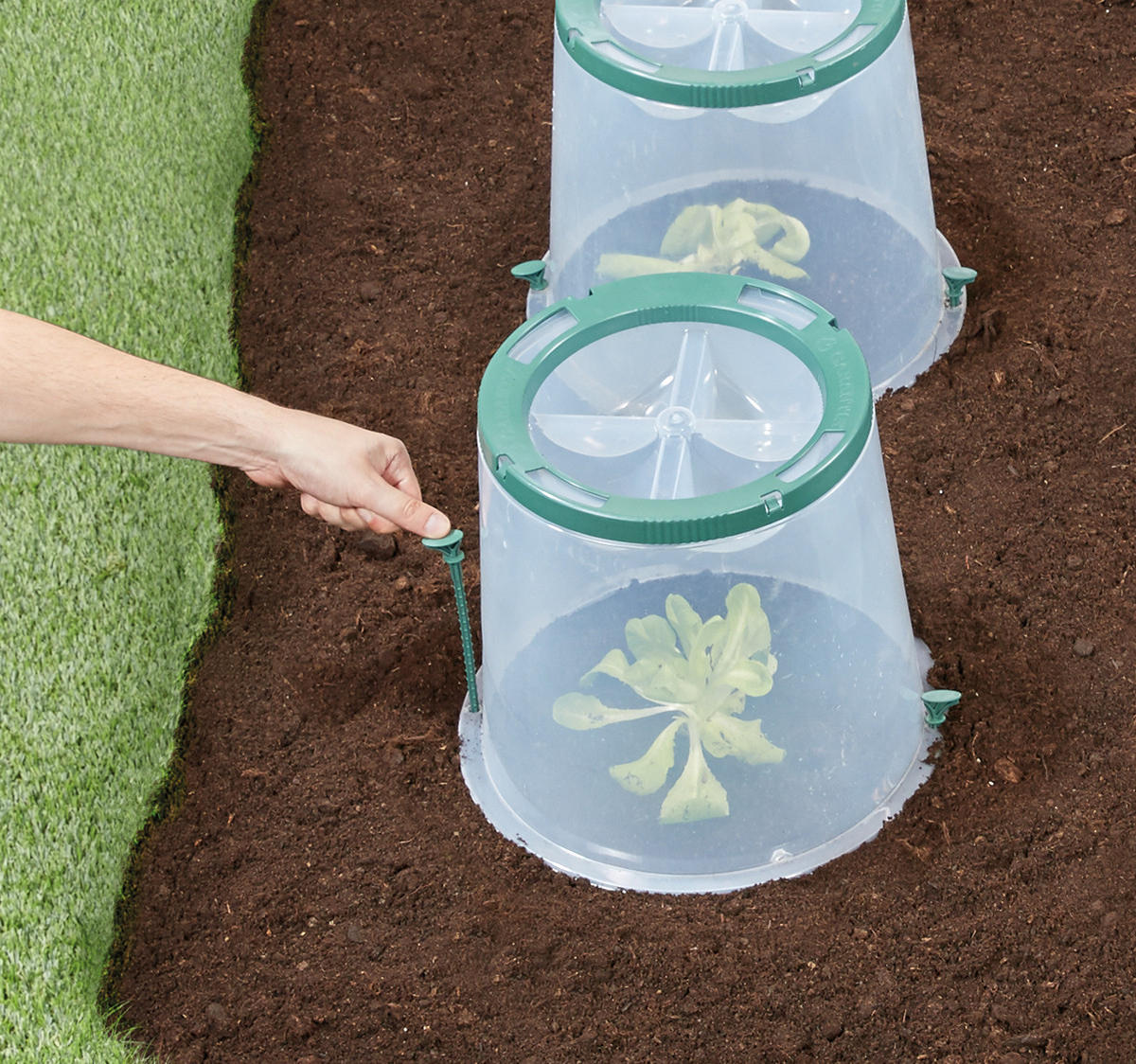 PFLANZGLOCKE Set inkl. Bodenanker - Transparent, Kunststoff (35/30/36cm) - GARANTIA