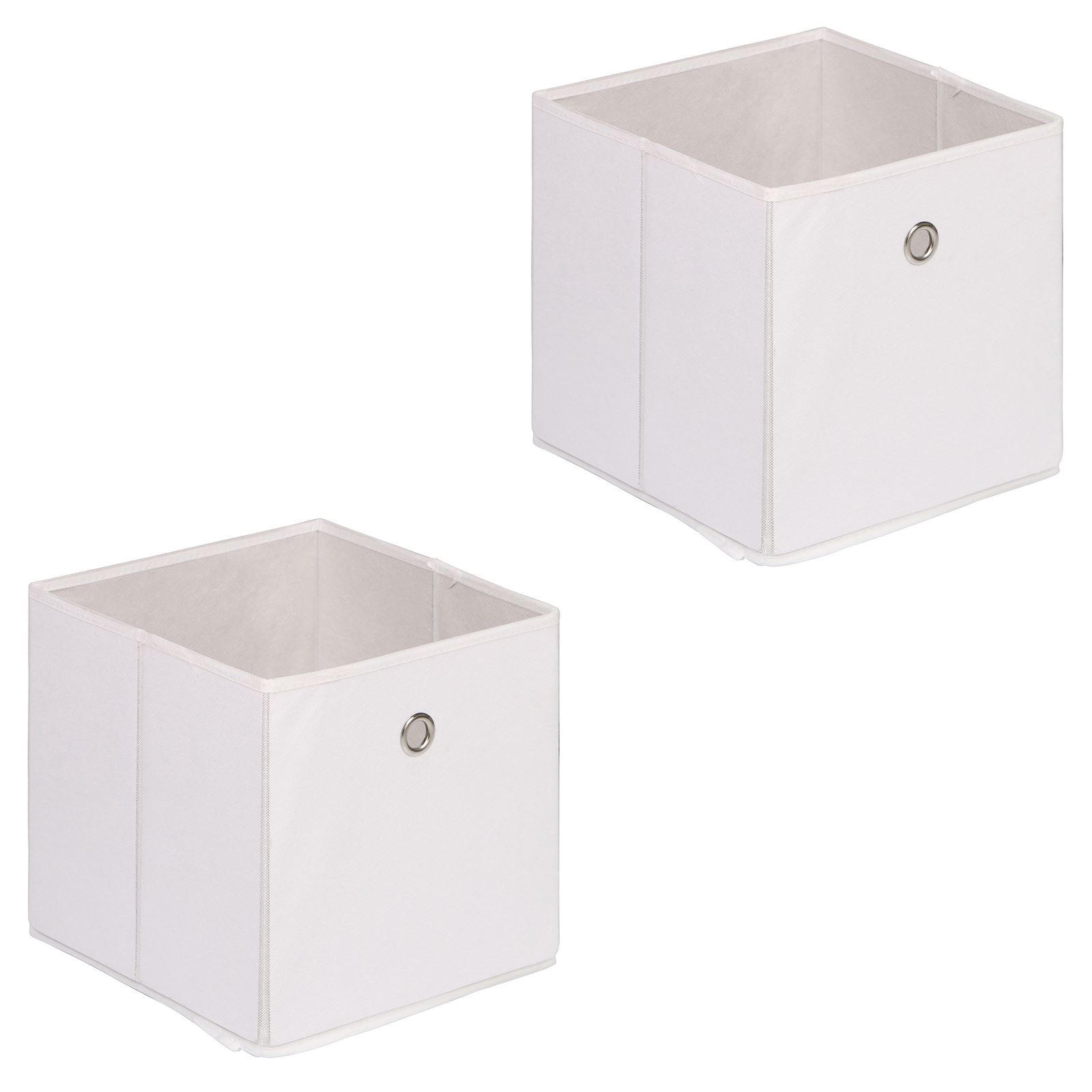 FALTBOX ELA 2ER-SET - Weiß, Textil (27/27/27cm) - IDIMEX