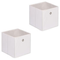 FALTBOX ELA 2ER-SET - Weiß, Textil (27/27/27cm) - IDIMEX